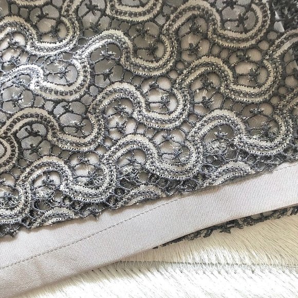 Max Mara Silk Lace Dress in Gray/ Taupe - Picture 11 of 12